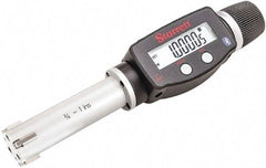 Starrett - 3/4" to 1", IP67, Carbide Face Electronic Inside Micrometer - 0.00005" Resolution, 0.00015" Accuracy, 2-5/8" Gage Depth - Industrial Tool & Supply