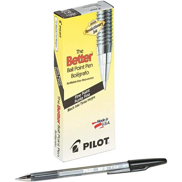 Pilot - Conical Ball Point Pen - Black - Industrial Tool & Supply