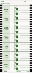 Lathem Time - 1" High x 3-3/4" Wide Weekly Time Cards - Use with Lathem Model 800P - Industrial Tool & Supply