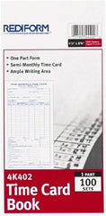 REDIFORM - 29/32" High x 4-13/64" Wide Bi-Weekly Time Cards - Use with Manual Time Record - Industrial Tool & Supply