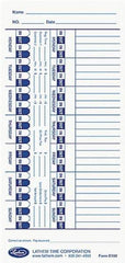 Lathem Time - 1-1/4" High x 4" Wide Weekly Time Cards - Use with Lathem E Series Time Recorders - Industrial Tool & Supply