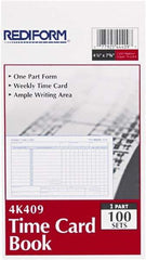 REDIFORM - 29/32" High x 4-13/64" Wide Weekly Time Cards - Use with Manual Time Record - Industrial Tool & Supply