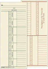 TOPS - 6-13/32" High x 9-1/2" Wide Weekly Time Cards - Use with Cincinnati K14-15 - Industrial Tool & Supply