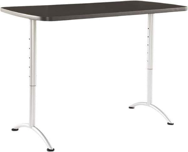 ICEBERG - 60" Long x 30" Wide x 42" High Stationary Rectangular Conference Table - 1-1/8" Thick, Graphite (Color), Melamine/Laminate/Steel - Industrial Tool & Supply