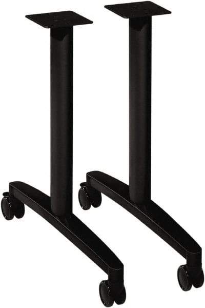Hon - 23-1/2" Long x 39-1/4" Wide x 28-3/8" High Stationary Leg Base Table - Black, Aluminum - Industrial Tool & Supply