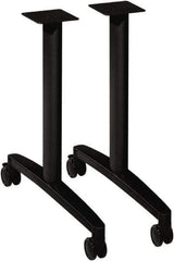 Hon - 23-1/2" Long x 39-1/4" Wide x 28-3/8" High Stationary Leg Base Table - Black, Aluminum - Industrial Tool & Supply