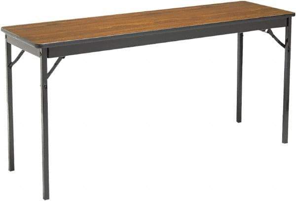 Barricks - 18" Long x 60" Wide x 30" High, Folding Table - Walnut & Black - Industrial Tool & Supply
