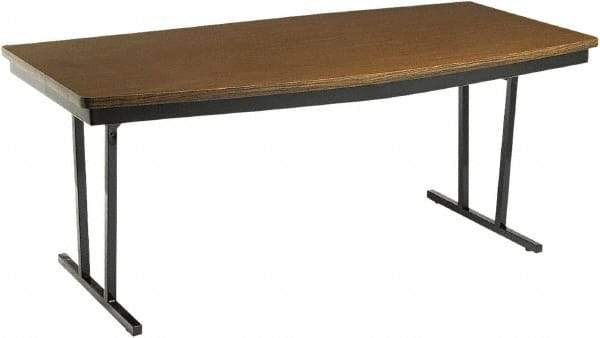 Barricks - 36" Long x 72" Wide x 30" High, Folding Table - Walnut & Black - Industrial Tool & Supply