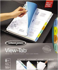 Wilson Jones - 11 x 8 1/2" 12 Tabs, 3-Hole Punched, Tab Divider - Multicolor Tabs, Multi-Color Folder - Industrial Tool & Supply