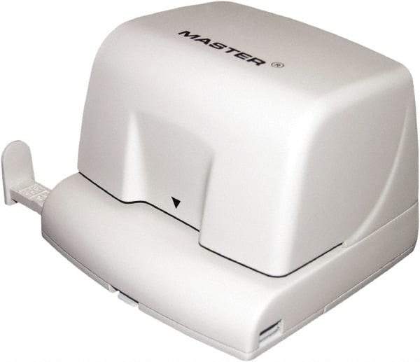 Master - Paper Punches Type: 10 Sheet Electric Two Hole Punch Color: Beige - Industrial Tool & Supply