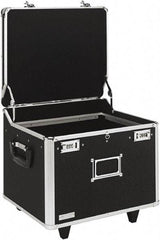 Vaultz - 1 Compartment, 15-1/4" Wide x 11-1/2" High x 12-1/4" Deep, Portable Storage Box - Aluminum, Chrome & PVC, Black - Industrial Tool & Supply