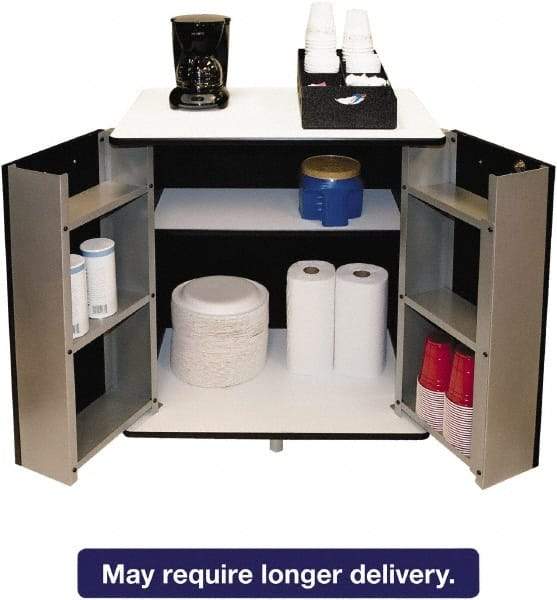 Vertiflex Products - Black & White Refreshment Stand - Use with Microwave, Coffee Maker - Industrial Tool & Supply
