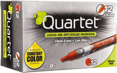Quartet - Red, Chisel Tip, Dozen EnduraGlide Dry Erase Markers - For Use with Dry Erase Marker Boards - Industrial Tool & Supply