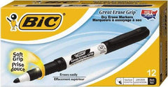 Bic - Black Great Erase Grip Fine Point Dry Erase Markers - For Use with Dry Erase Marker Boards - Industrial Tool & Supply