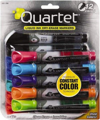 Quartet - Assorted Colors, Chisel Tip, 12 Set EnduraGlide Dry Erase Markers - For Use with Dry Erase Marker Boards - Industrial Tool & Supply