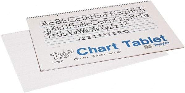 Pacon - Chart Tablets with Manuscript Cover, Ruled, 24 x 16, White, 25 Sheets/Pad, Easel Pads - Use with Whiteboards, Chalkboards, Walls, Easel St&s - Industrial Tool & Supply