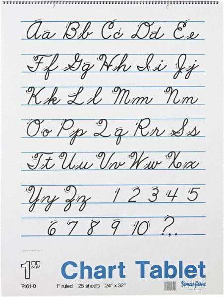 Pacon - Chart Tablets with Cursive Cover, Ruled, 24 x 32, White, 25 Sheets, Easel Pads - Use with Whiteboards, Chalkboards, Walls, Easel St&s - Industrial Tool & Supply