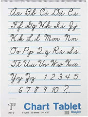 Pacon - Chart Tablets with Cursive Cover, Ruled, 24 x 32, White, 25 Sheets, Easel Pads - Use with Whiteboards, Chalkboards, Walls, Easel St&s - Industrial Tool & Supply
