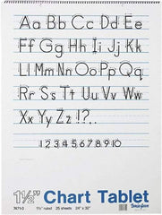 Pacon - Chart Tablets with Manuscript Cover, Ruled, 24 x 32, White, 25 Sheets, Easel Pads - Use with Whiteboards, Chalkboards, Walls, Easel St&s - Industrial Tool & Supply