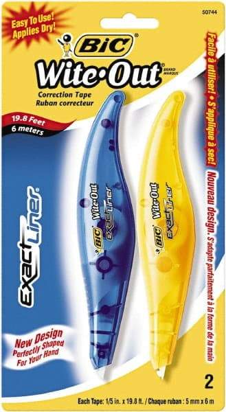 Bic - 1/5" x 236" Correction Tape Non-Refillable - Industrial Tool & Supply