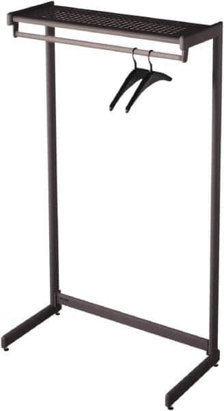 Quartet - 24 Hooks, 48" Long x 18-1/2" Deep, Steel Single Side Garment Rack - 61-1/2" High - Industrial Tool & Supply