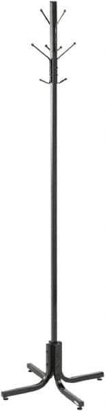 Safco - 4 Hooks, 21" Long x 21" Deep, Metal Floor Costumer - 70" High - Industrial Tool & Supply