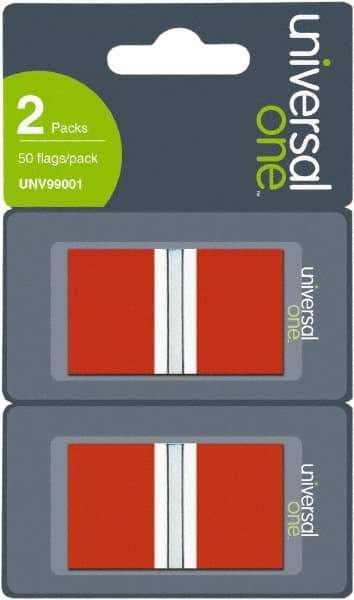 Universal One - Self-Stick Page Flags Style: Flag Color: Red - Industrial Tool & Supply