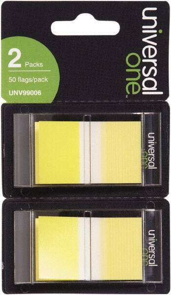 Universal One - Self-Stick Page Flags Style: Flag Color: Yellow - Industrial Tool & Supply