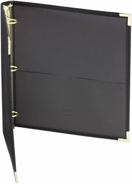 Samsill - 225 Sheet Capacity, 11 x 8-1/2", Non-View Ring Binder - Vinyl, Black - Industrial Tool & Supply