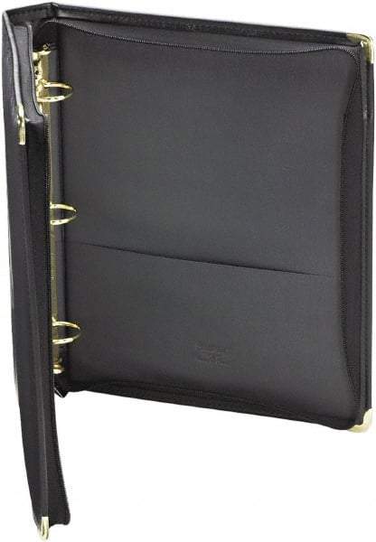 Samsill - 350 Sheet Capacity, 11 x 8-1/2", Non-View Ring Binder - Vinyl, Black - Industrial Tool & Supply