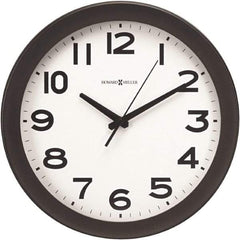 Howard Miller - White Face, Dial Wall Clock - Analog Display, Black Case, Runs on AA Battery - Industrial Tool & Supply