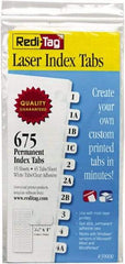 Redi-Tag - 7/16 x 1" 675 Tabs, Self-Adhesive, Self-Adhesive File Folder Tabs - White - Industrial Tool & Supply