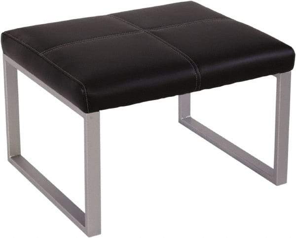 ALERA - 26-3/8" Wide, 17-3/8" High Cube Ottoman - Black/Silver - Industrial Tool & Supply