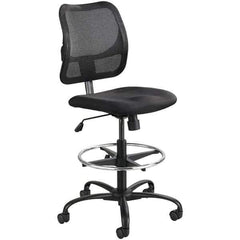 Safco - 23 to 33" High Extended Height Chair - 25" Wide x 25" Deep, 100% Polyester Seat, Black - Industrial Tool & Supply