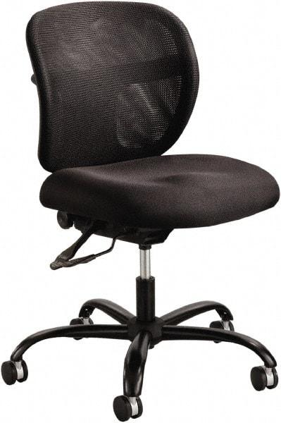 Safco - 18-1/2 to 22" High Task Chair - 26" Wide x 26" Deep, 100% Polyester Seat, Black - Industrial Tool & Supply