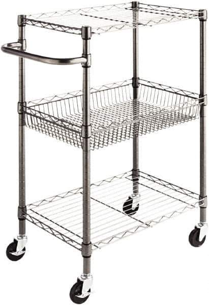 ALERA - 500 Lb Capacity, 28" Wide x 16" Long x 39" High Standard Utility Cart - 2 Shelf, Steel - Industrial Tool & Supply