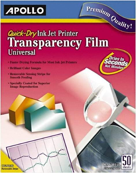 Apollo - Transparency Films & Sleeves Audio Visual Conference Accessory Type: Transparency Sleeves For Use With: Inkjet Printers; Copiers - Industrial Tool & Supply