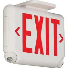 Hubbell Lighting - Combination Exit Signs Mounting Type: Wall Mount; Ceiling Mount Number of Faces: 1 - Industrial Tool & Supply