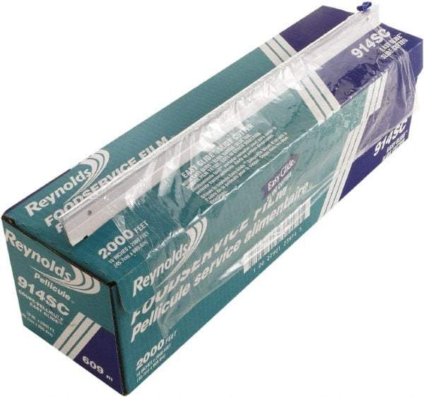 Reynolds - PVC Food Wrap Film Roll in Easy Glide Cutter Box, 18" x 2,000', Clear - Use with Food Protection - Industrial Tool & Supply