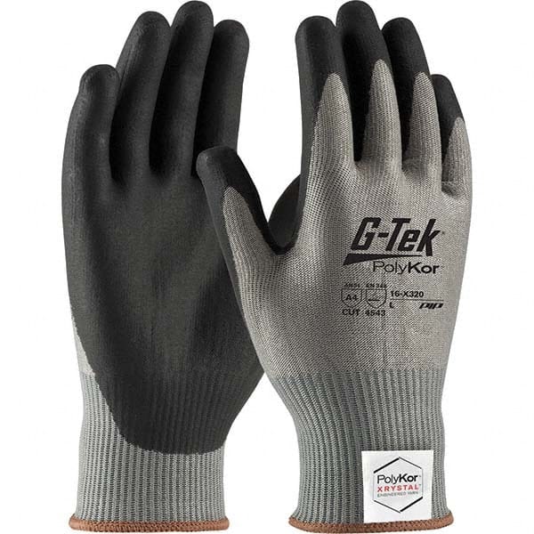 PIP - Size L, ANSI Cut Lvl A4, Puncture Lvl 3, Abrasion Lvl 4, Nitrile Coated PolyKor Xrystal Cut Resistant Gloves - Industrial Tool & Supply