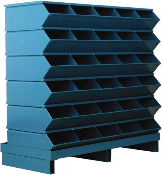 Stackbin - 6 Bin, Shelving Unit with Openings & Base - 37" Wide x 35-1/2" High - Industrial Tool & Supply