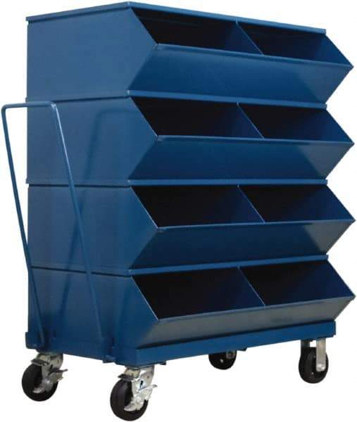 Stackbin - 4 Bin, Shelving Unit with Openings & Base - 37" Wide x 48-1/4" High - Industrial Tool & Supply