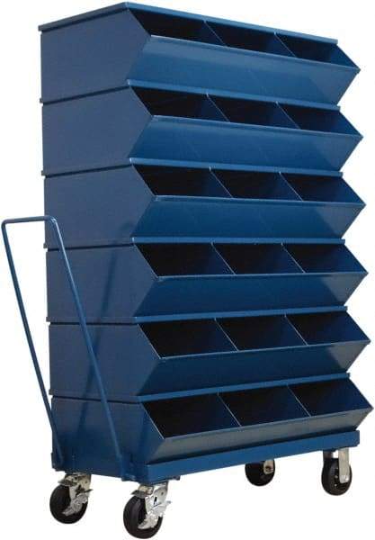 Stackbin - 6 Bin, Shelving Unit with Openings & Base - 37" Wide x 58-5/8" High - Industrial Tool & Supply