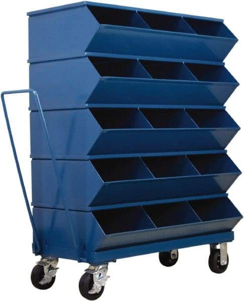 Stackbin - 5 Bin, Shelving Unit with Openings & Base - 37" Wide x 49-3/4" High - Industrial Tool & Supply