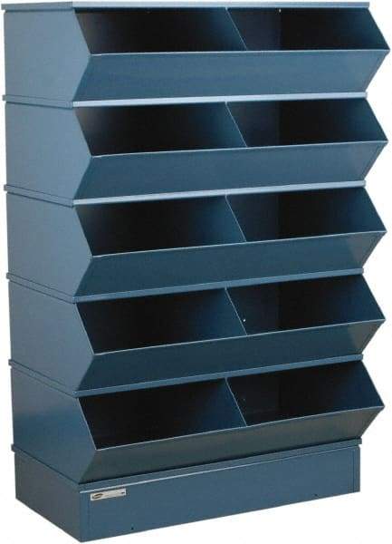 Stackbin - 5 Bin, Shelving Unit with Openings & Base - 37" Wide x 55" High - Industrial Tool & Supply