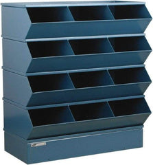 Stackbin - 4 Bin, Shelving Unit with Openings & Base - 37" Wide x 44" High - Industrial Tool & Supply