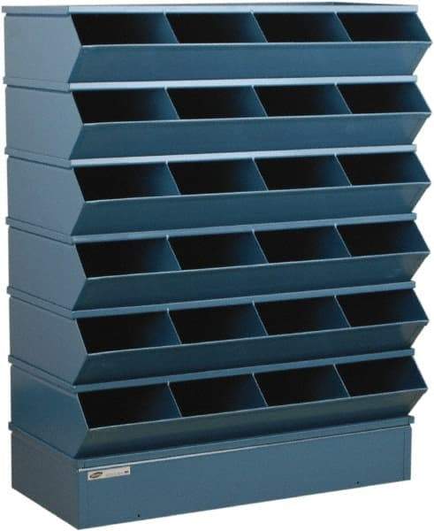 Stackbin - 6 Bin, Shelving Unit with Openings & Base - 37" Wide x 51" High - Industrial Tool & Supply