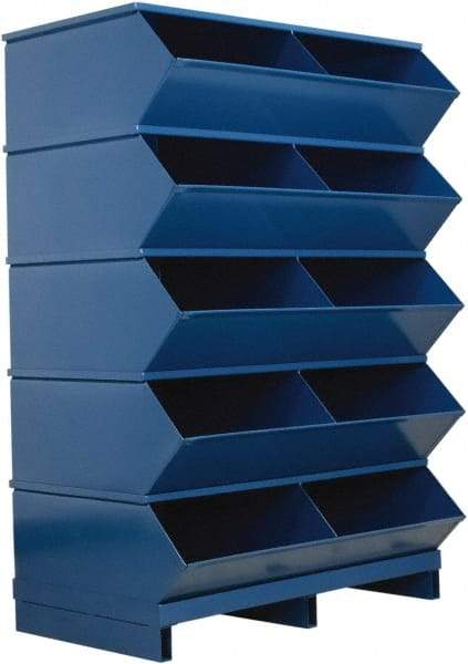 Stackbin - 5 Bin, Shelving Unit with Openings & Base - 37" Wide x 50" High - Industrial Tool & Supply