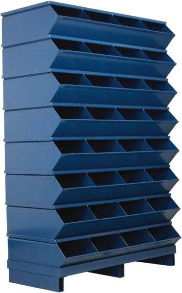 Stackbin - 8 Bin, Shelving Unit with Openings & Base - 37" Wide x 57-3/4" High - Industrial Tool & Supply