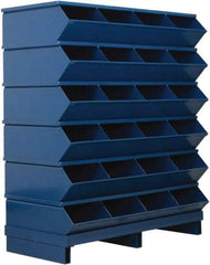 Stackbin - 6 Bin, Shelving Unit with Openings & Base - 37" Wide x 44" High - Industrial Tool & Supply